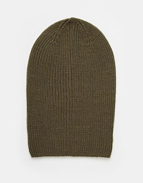 Slouchy Beanie Hat In Khaki