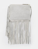 Suede Fringed Clutch Bag