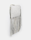 Suede Fringed Clutch Bag