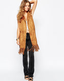 Sleeveless Waistcoat With Fringing