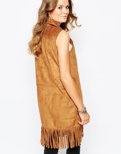 Sleeveless Waistcoat With Fringing