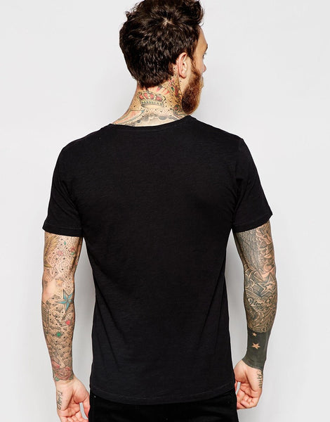 T-Shirt with Printed Geometric Pocket