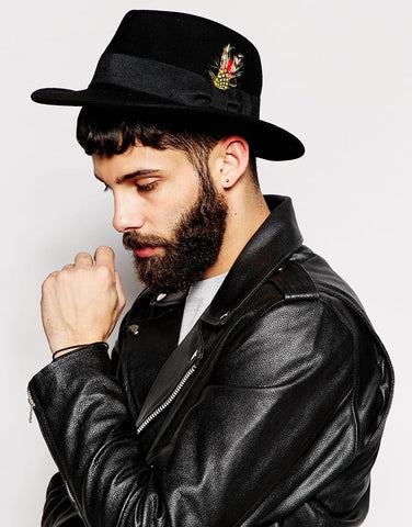Wool Fedora With Feather Detail
